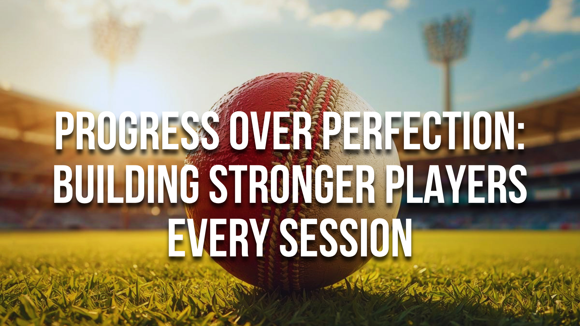 Cricket coaching session in progress with a player working on skill development while being guided by a coach, highlighting focus, effort, and continuous improvement.